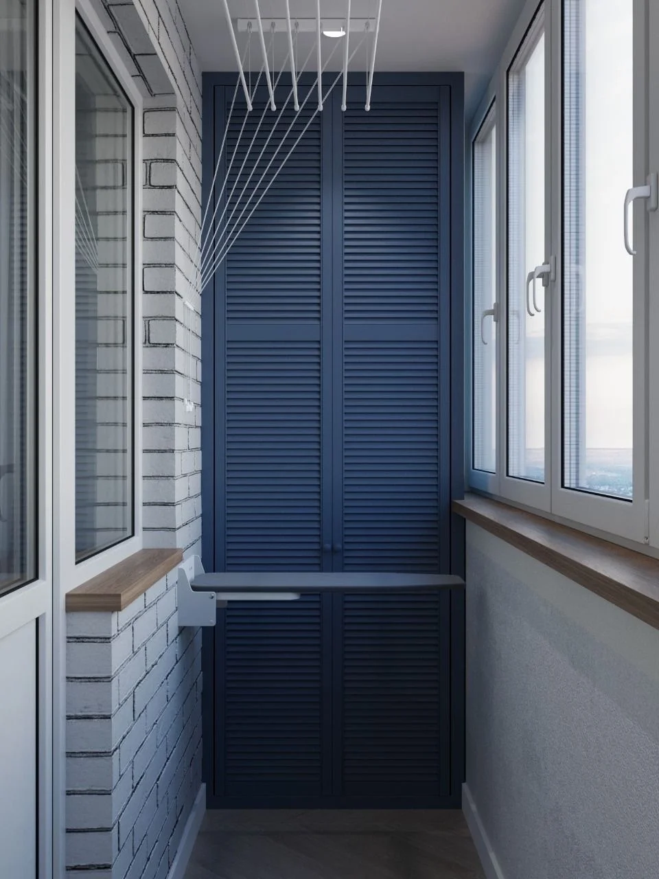 Жилое пространство с застеклённой зоной — отделка балкона, портфолио NewVision, Минск